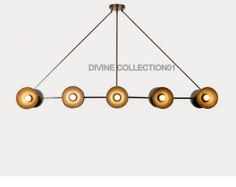 Handmade Brass 10-Light Chandelier | Mid-Century Modern Pendant