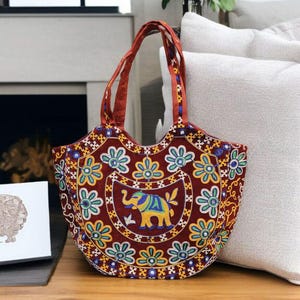 Boho Banjara Embroidery Patch Work Handbag, Indian Banjara Tote Bag, Banjara Bag, Banjara Shoulder Bag, Banjara Sling Bag, Handmade Bag.