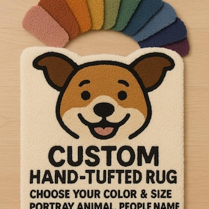 Custom Tufted Rug – Handmade Personalized Rug with Name, Business Logo, or Pet Design | Fun & Vibrant Home Décor Gift