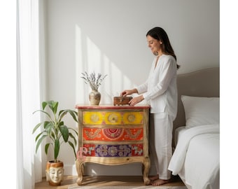 ストライプ模様の樹脂象嵌キャビネット：小さな正方形収納ユニット