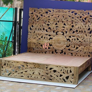 Wooden Bed ,Solid Mango Wood Fully Carved Bed ,King Size Bed ,Home Decor And Strong Bed,Folding Bed For Home