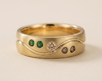 Benutzerdefinierte Birthstone Ehering, Versprechen Ring Geschenk für sie