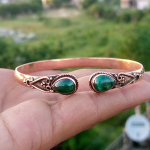 Gemstone Bangle, Malachite Bangle, Christmas Gifts, Handmade Bangle, Women Bangle, Beautiful Bangle, Designer Bangle, Dainty Bangle,