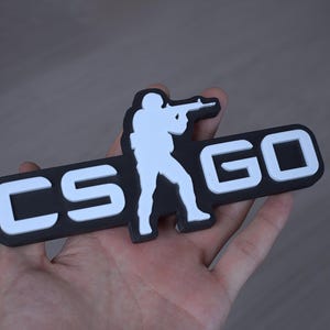 Logo Counter Strike Global Offensive imprimé en 3D – Jeux Vidéo, Decoration Aimantée, CSGO
