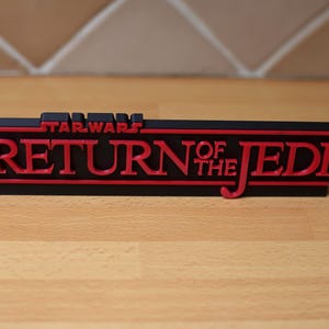 Logo Star Wars Return of The Jedi imprimé en 3D – Film, Decoration Aimantée