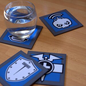 Rainbow Six Siege Set of 4 coasters, 3D Printed, Video Game, GIGN , R6 Operator
