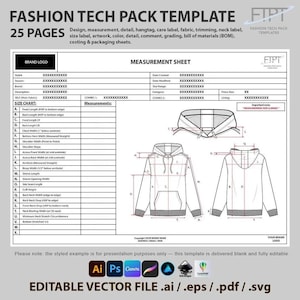 Tech Pack Template: Editable PDF for Apparel Design