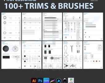 Fashion Trimming Brush Pack: Vector Details, Sewing CAD (Digital Download)