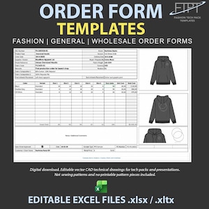 Groothandel bestelformulier, kledingmerk formulier, product inkooporder Excel, uniform tracker