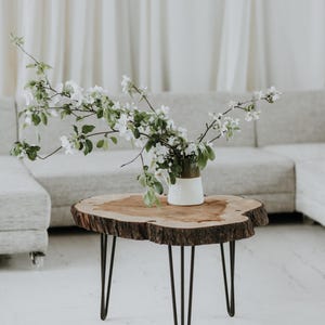 Handmade Live Edge Maple Coffee Table: Rustic Modern Wood & Metal