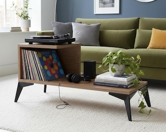 Vinyl Record Storage Furniture, Turntable Stand Record Storage, Wooden Audio Cabinet