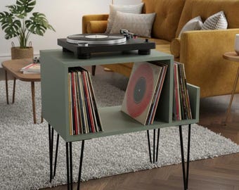 Plattenspieler Schrank Holz, Vinyl Regal, Modernes Schallplattenmöbel