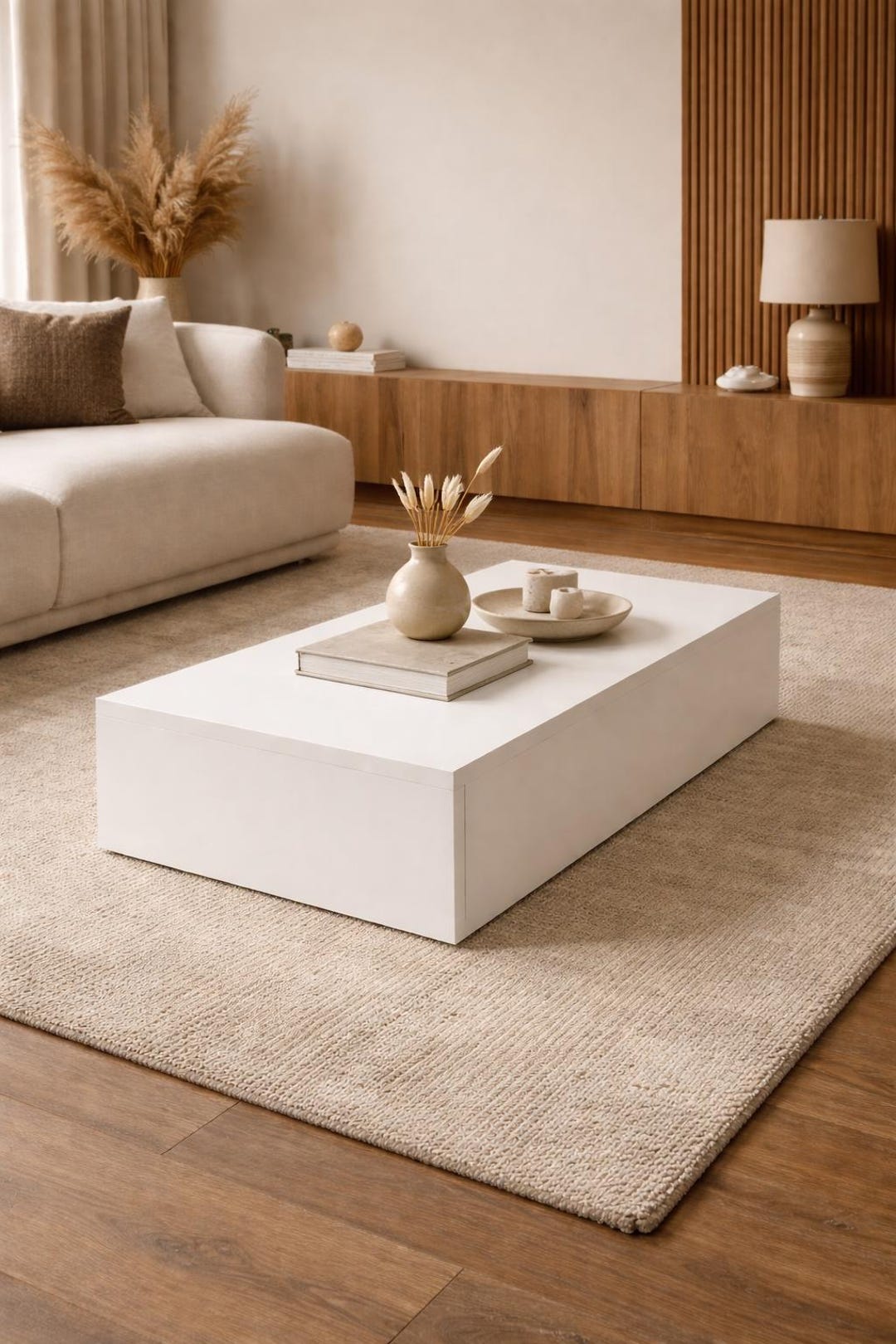 センターテーブル・ローテーブル Square Design vintage low table modern Cube Coffee Table – Low Wooden Design – Square or Rectangular