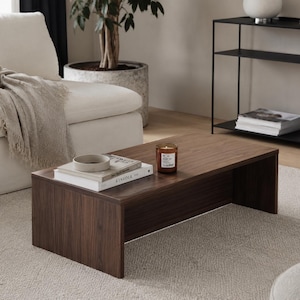 Mesa de centro baja, diseño minimalista japonés, sala de estar moderna