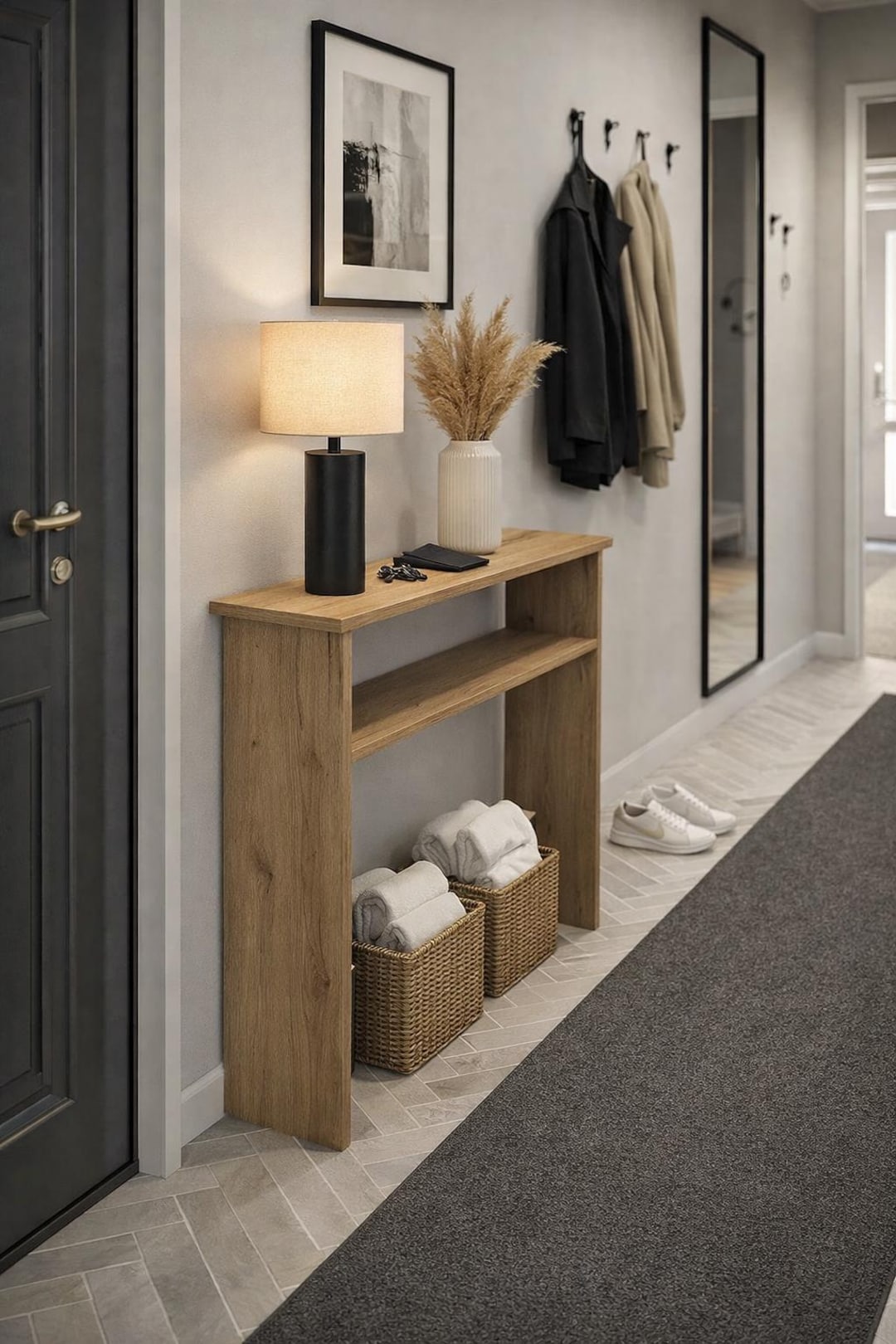 Collapsable Entry Way Table Narrow Entryway Table With Shelf, Space-saving Hallway Console ...