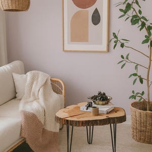 Handmade Live Edge Maple Coffee Table: Rustic Modern Wood & Metal