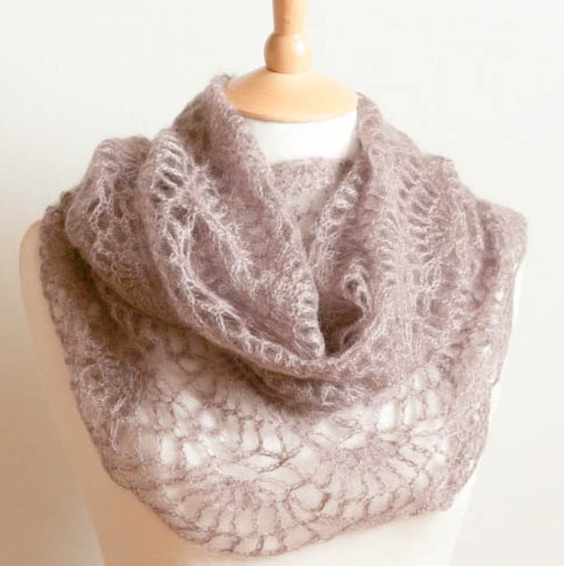 CROCHET PATTERN instant download Chaos Corrected Cowl lilac purple lacy intricate feminine neck warmer tutorial PDF image 1