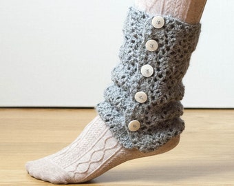 CROCHET PATTERN instant download - Walking on Air Legwarmers - lacy intricate feminine tutorial PDF