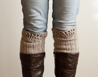 CROCHET PATTERN instant download - Walk in the Storm Cuffs - lace beige leg warmers tutorial cool modern fashionable PDF