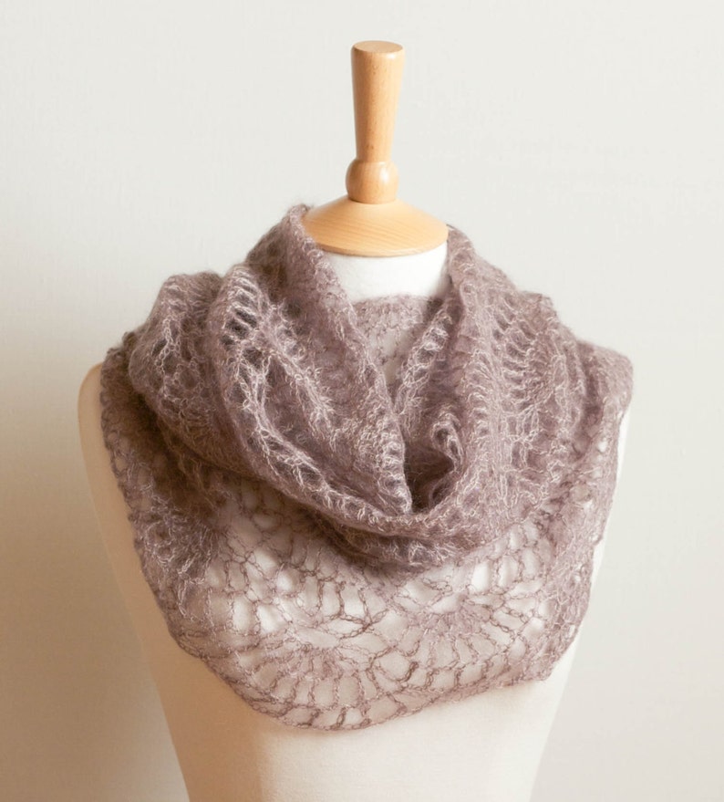 CROCHET PATTERN instant download Chaos Corrected Cowl lilac purple lacy intricate feminine neck warmer tutorial PDF image 4