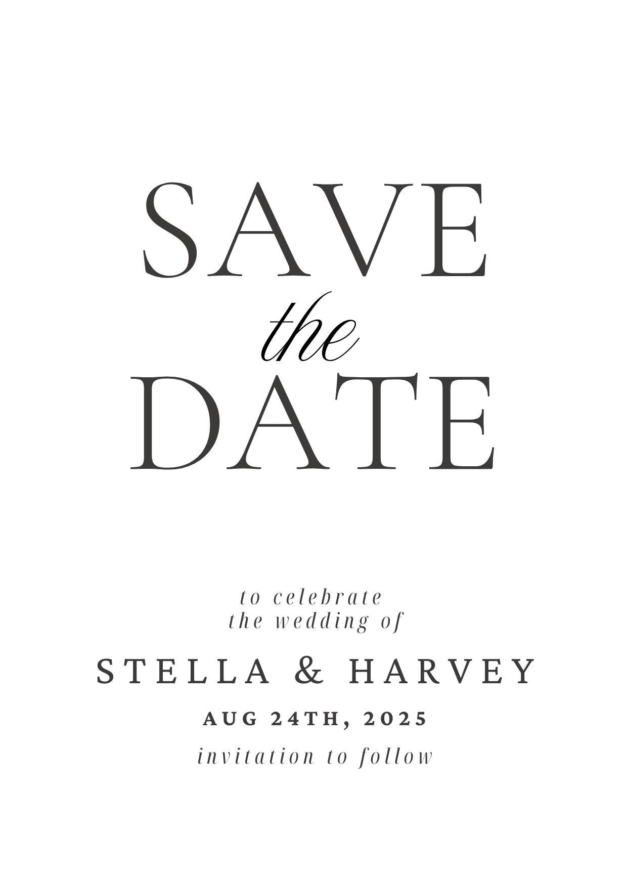 Minimalist Save The Date Wedding Invitation Template