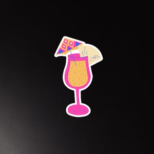 Cruise Ship / Vacation Door Decoration Magnet - Tropical Drink