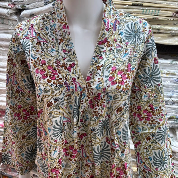 Hand Block Print Cotton Dress for Women