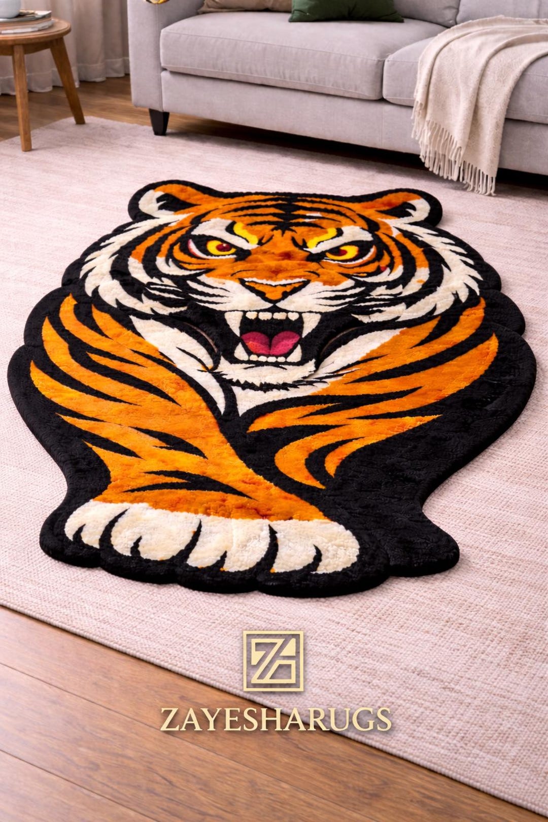 Handmade Tufted Tiger Rug: Modern Animal Design, Statement Decor - Etsy