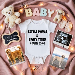 Dog Pregnancy Announcement Template, Digital Pregnancy Announcement, Baby Announcement Dogs & Human, Instant Download, Editable Announcement