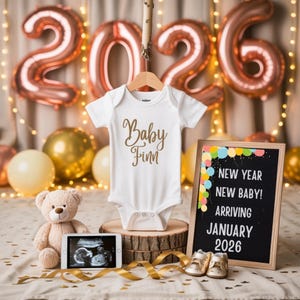 2026 New Year Baby Announcement Digital Pregnancy Reveal Template New Year New Baby Editable Social Media Baby Reveal Gender Neutral