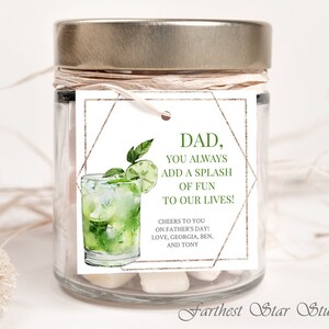 Cocktail Father's day 4" card - Father's day card - Cheers father's day card - Stepfather card - Grandfather card - Printable Father's day