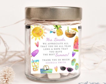 Summer Teacher Appreciation Thank you tags \stickers, End of year gifts, Teacher appreciation week gifts, teacher appreciation printable tag