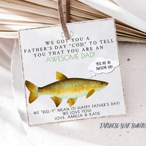 Fishing Father's day card - Fishing Father's day tag - Funny card - Stepfather card - Grandfather card - Printable dad joke Father's day