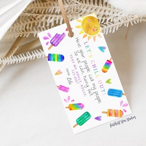 Popsicle Playdate cards,  Summer play date card, Printable End of School Tags for Kids,  Play Date Business Card, Keep in Touch Contact Card