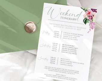 Tropical Bachelorette Party Itinerary, Tropical Bachelorette Itinerary, Beach Bachelorette, Palm Springs Bachelorette, wedding itinerary