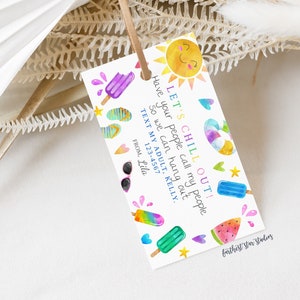 Summer Playdate cards,  Summer play date card, Printable End of School Tags for Kids,  Play Date Business Card, Keep in Touch Contact Card
