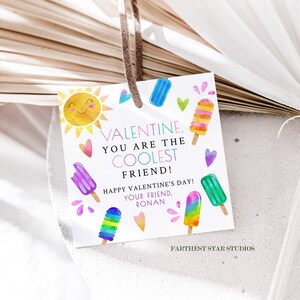 Popsicle Valentine, Valentine exchange cards, Student Valentines, preschool valentines, Valentine Card Set, classmate valentines, class card