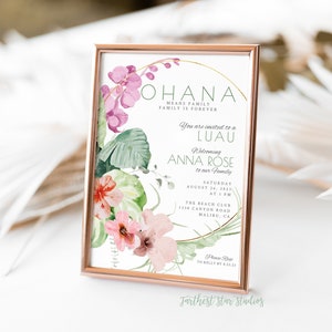 Ohana Adoption Luau or Party Invitation, Adoption Day Invitation, Ohana Adoption invitation, Adoption announcement, Gotcha Day Party invite
