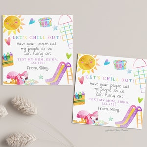 Playground Playdate cards, Summer play date card, Printable End of School Tags for Kids, Play Date Business Card, Keep in Touch Contact Card