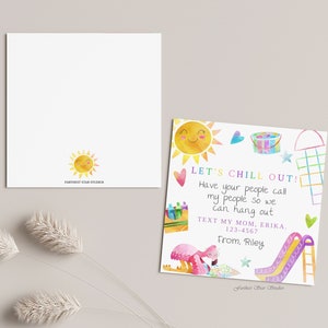 Playground Playdate cards, Summer play date card, Printable End of School Tags for Kids, Play Date Business Card, Keep in Touch Contact Card