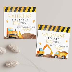 Construction Valentine, truck Valentine exchange cards, Student Valentines, preschool valentines, Valentine Card Set, classmate valentines