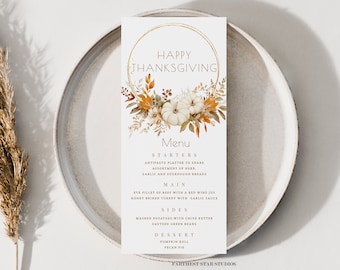 Thanksgiving Dinner Menu, Thanksgiving Bakery Menu, Minimalist fall Menu, Restaurant Thanksgiving Menu, Dinner menu template, Food menu