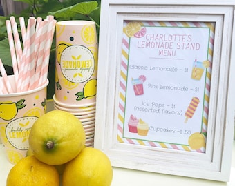 Lemonade Stand Bundle, Lemonade Stand Sign, Lemonade Stand menu, Kids Summer Activity, Lemonade Stand Sign, Lemonade Stand Instant Download