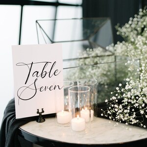 Modern Minimalist Calligraphy Table Number, Minimalist wedding decor, Calligraphy Place cards, Calligraphy Table Decor, Digital Download