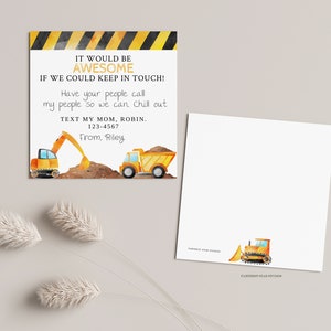 Truck Playdate cards, Summer play date card, Printable End of School Tags for Kids, Play Date Business Card, Keep in Touch Contact Card image 10