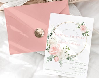 Blush Pink and Sage Green Bridal Shower Invitation, Bridal Luncheon Invitation, Bridal Brunch Invitation, Sage green Bridal shower
