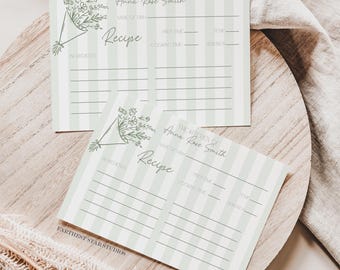 Fresh Off the Market Recipe Card Template, Bridal Shower Recipe Card, Bridal shower bundle, Recipe Request,  Recipe for Bride-To-Be