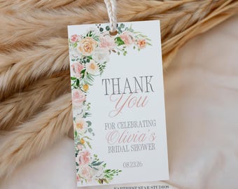 Garden Party Bridal Shower favor tags, prosecco favor tags, Bridal luncheon favor tags, Bachelorette favor tags, Champagne tags, wildflower