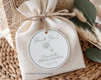 Fresh off the Market Bridal Shower favor tags, prosecco favor tags, Bridal luncheon favor tags, Bachelorette favor tags, Wildflower tags