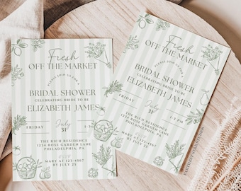 Fresh Off the Market Bridal Shower Invitation Template, Bridal Luncheon Invitation, Bridal Brunch Invitation, Bridal shower invitation